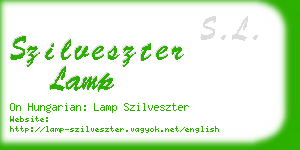 szilveszter lamp business card